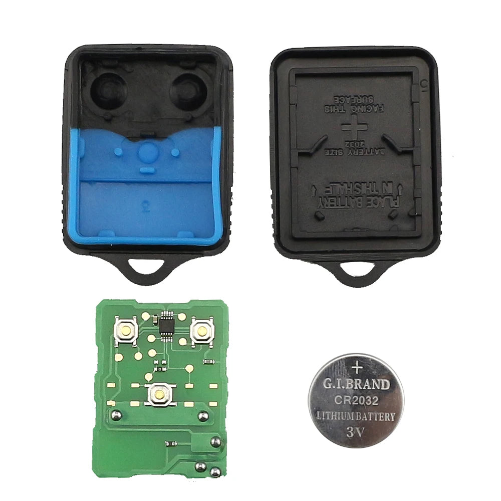 A universal remote car key battery and circuit board for Ford and Mazda models
