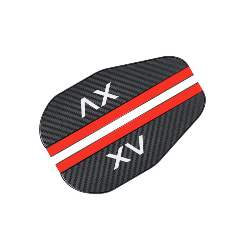 Black carbon fiber universal car rain eyebrow for rearview mirror with silver and red accents
