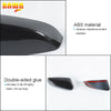 Black ABS material rearview mirror cover set for Ford Mustang, featuring double-sided glue attachment.