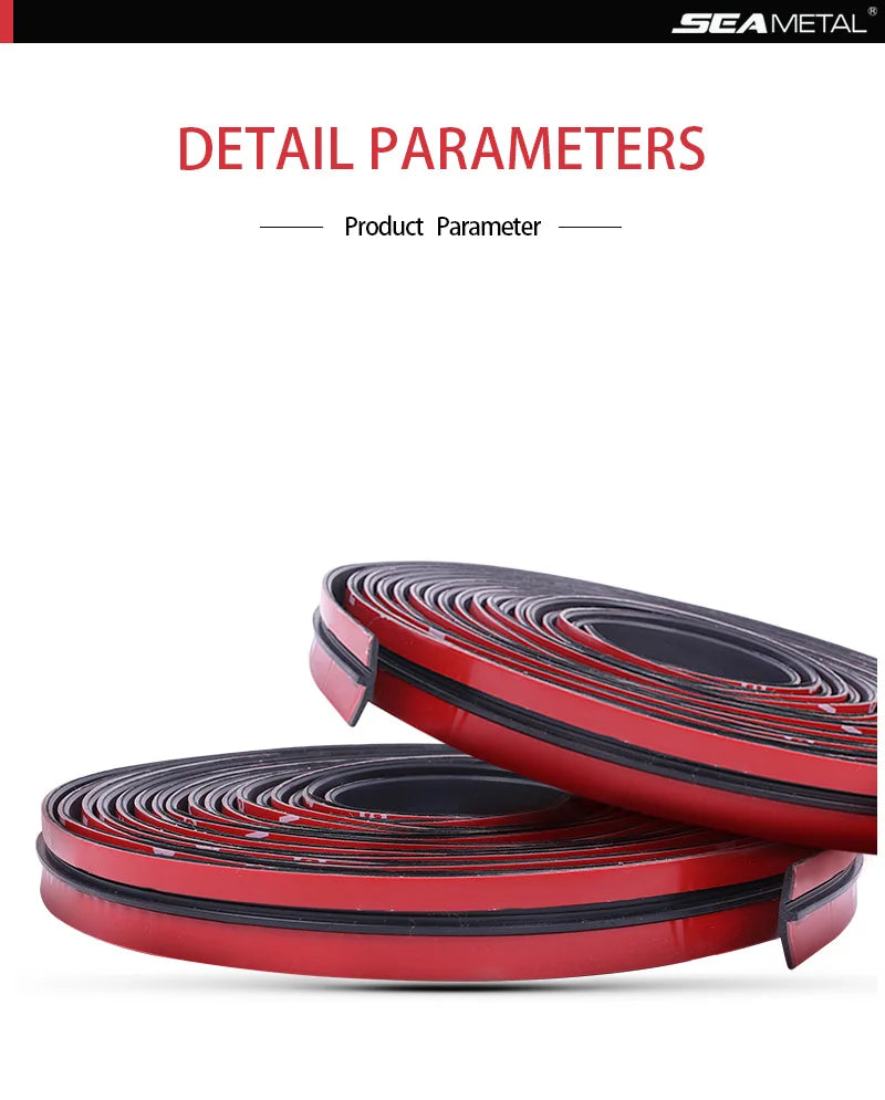 A roll of red and black weather stripping material for sealing car windshields.