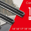 Close-up view of a black rubber wiper strip for FR frame type car windshields.