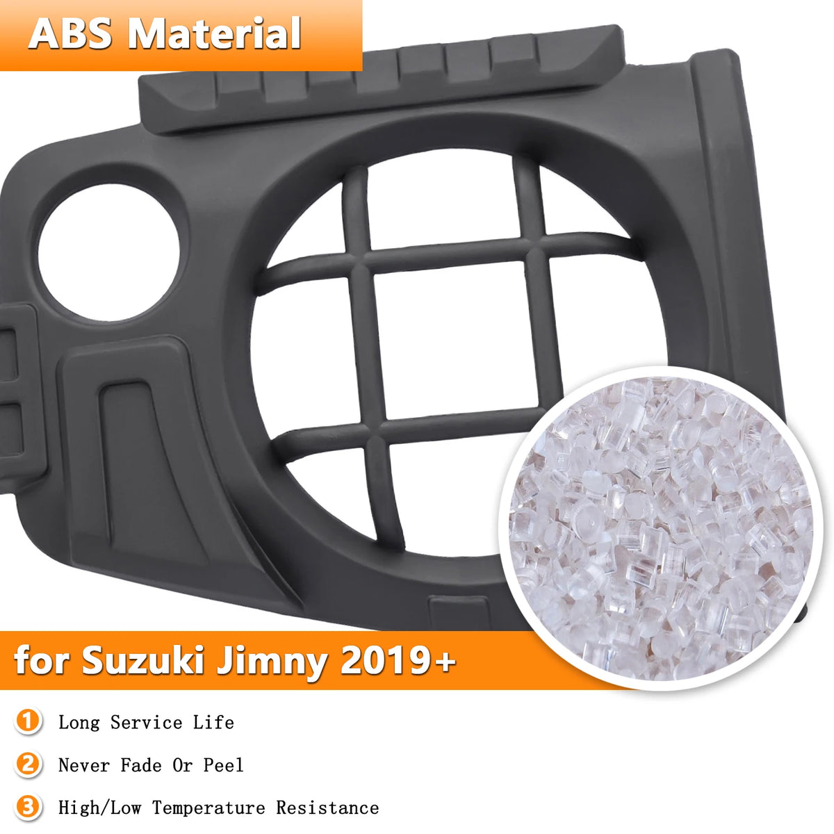 Pièce de finition (cache) grise en ABS pour phare et feu arrière de voiture Suzuki Jimny