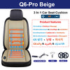 Q6-Pro Beige 3 in 1 car seat cushion with heating cooling and massage features