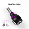 A black LED glowing gear shift knob with a built-in lithium battery and a detachable USB charging cable.