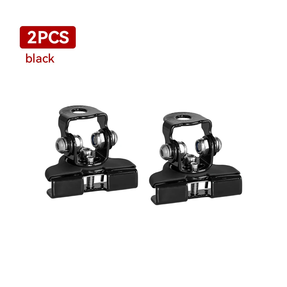 Two black universal LED light bar mounting brackets for securing lights.