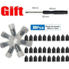 A set of tire puncture repair needles and tools for repairing tire wounds.