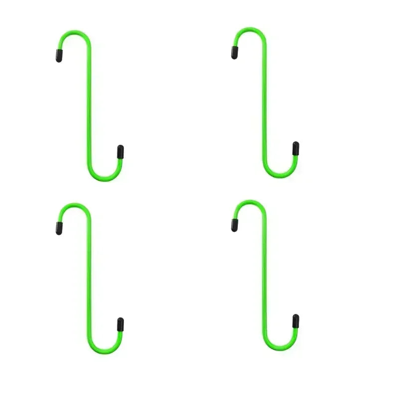 Four green car brake caliper hangers designed for axle and suspension mounting.