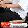 A person is sitting in a car seat with a honeycomb memory foam booster cushion, demonstrating its comfort for long periods.