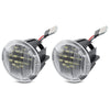 A pair of LED cargo trunk lights with clear lenses and wiring for select Jeep, Chrysler, and Dodge models