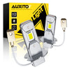 A pair of silver H3 LED fog lights are shown with their cables, next to a yellow box labeled AUXITO Light.