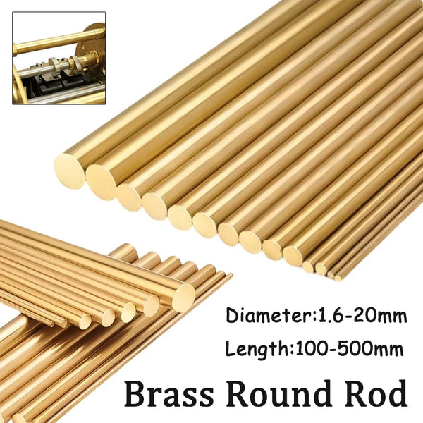 A bundle of brass round rods showing various diameters and lengths for DIY and wire work.