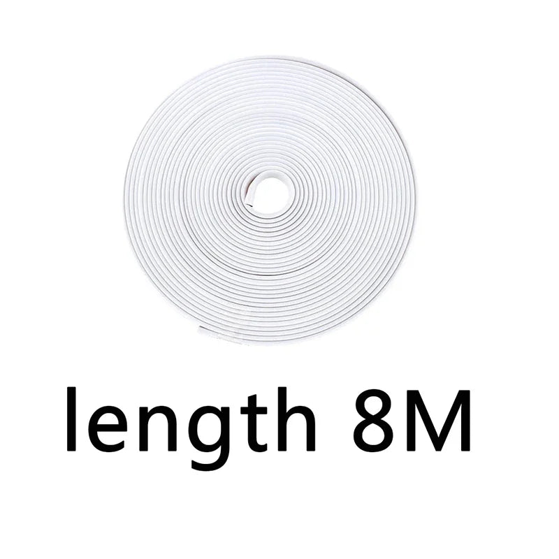 A roll of silver universal car rim protector strip with a center hole.