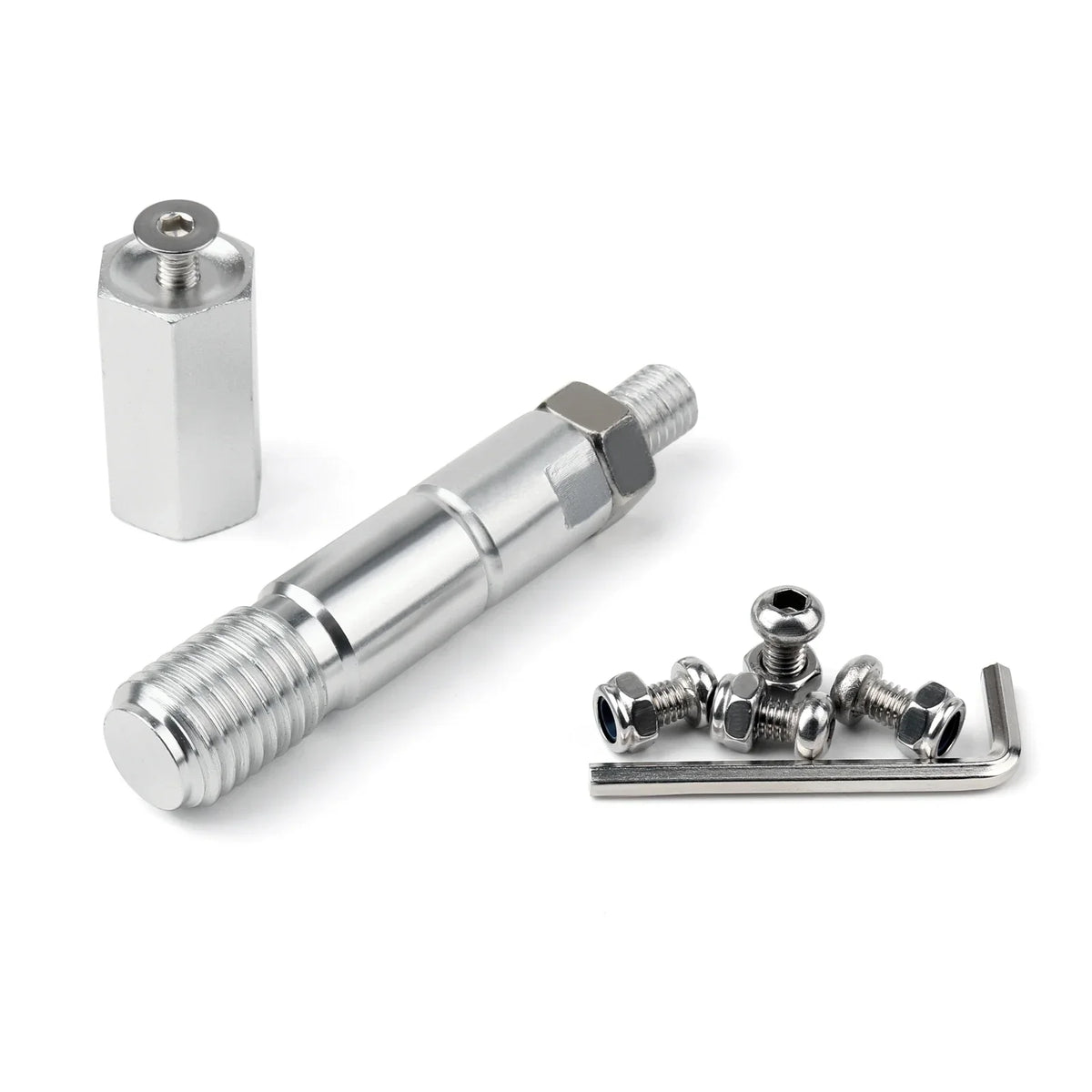 Silver no-drill front tow hook license plate mount for BMW