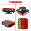A set of magnetic wireless LED tail lights for vehicles shown in various views.