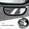 Gros plan d'un miroir auxiliaire HD monté sur la porte d'une voiture, montrant un reflet.