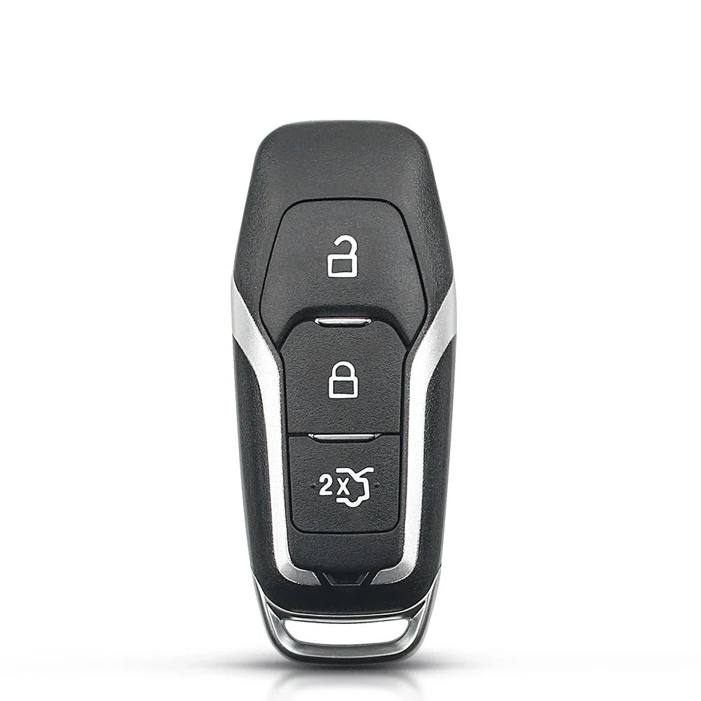 A black key shell replacement case with three buttons and a 2x feature is shown against a white background.