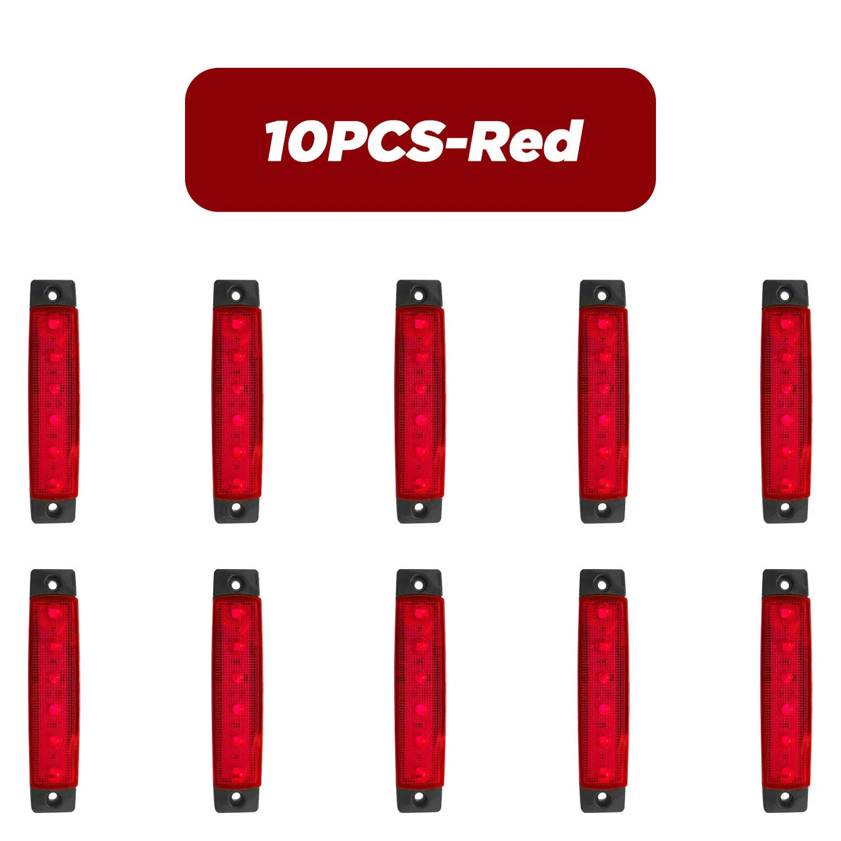 Dix feux de signalisation LED rouges pour véhicule