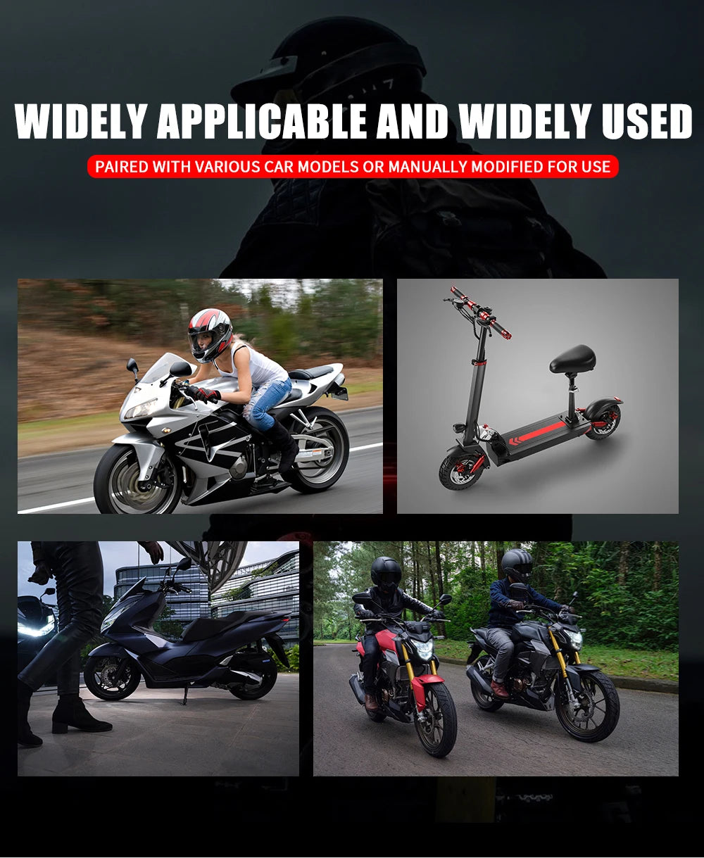 A close-up of motorcycle handle bar plugs and grips used on various motorcycles.