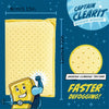 A yellow anti-fog glass and mirror cleaning sponge is shown next to a measuring ruler.