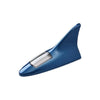 A blue solar powered LED warning tail light antenna with a clear lens.