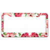 Kennzeichenabdeckung mit Blumenmuster aus rosa und roten Hibiskusblüten und grünen Blättern