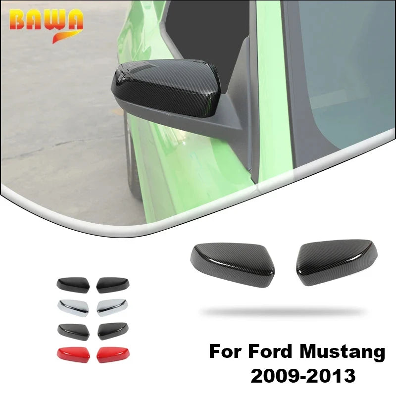 Set of black ABS protection shells for Ford Mustang 2009-2013 rearview mirrors