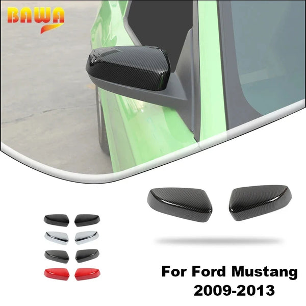 Set of black ABS protection shells for Ford Mustang 2009-2013 rearview mirrors