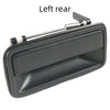 Left rear replacement exterior door handle for Chevy/GMC trucks, shown in a gray housing.