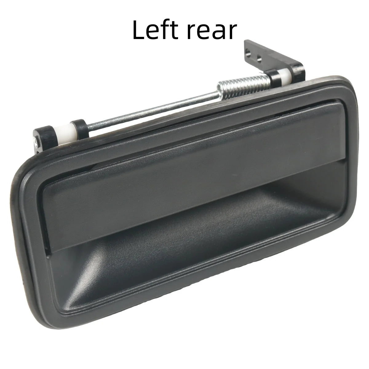 Left rear replacement exterior door handle for Chevy/GMC trucks, shown in a gray housing.