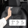 A hand is demonstrating the head, neck, and shoulder support features of an ergonomic auto logo neck pillow.