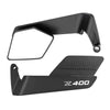 A black adjustable motorcycle side mirror assembly.