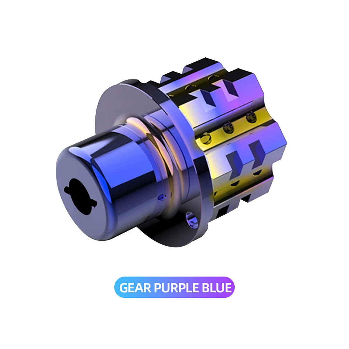 Titanium key head cover for motorcycles with purple and blue accents