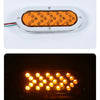 LED tail light assembly with multiple bright yellow bulbs mounted in a silver housing