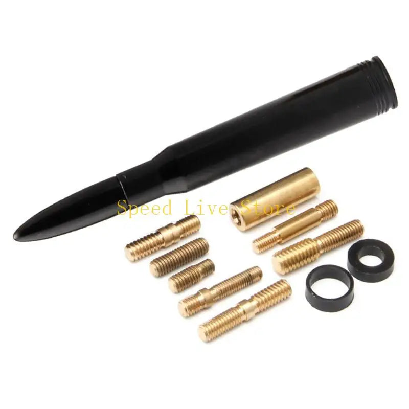 A black universal carbon fiber vehicle antenna mount with multiple threaded fittings.