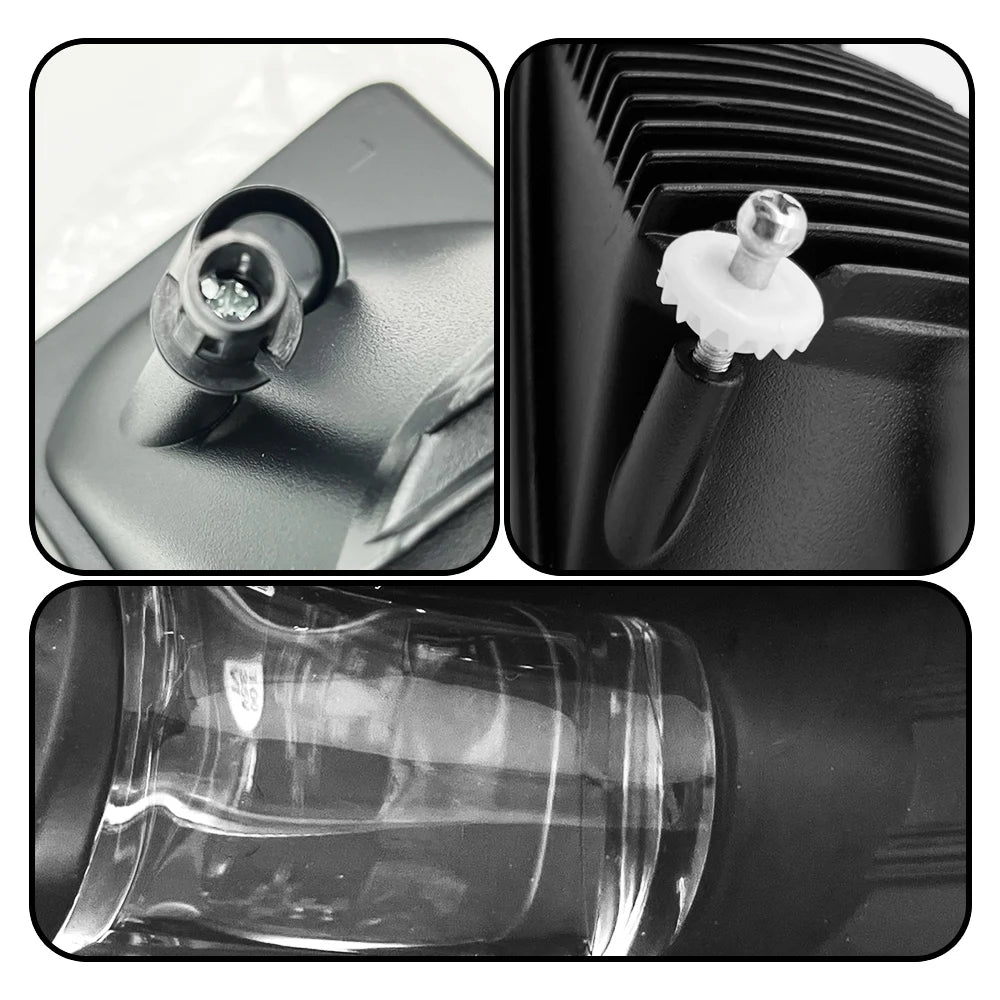 Close-up views of an LED fog lamp and turn signal assembly for a Chevrolet Silverado vehicle.
