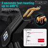 A heavy duty plastic repair welder kit with a gold-colored heating tool demonstrating rapid heating capabilities.
