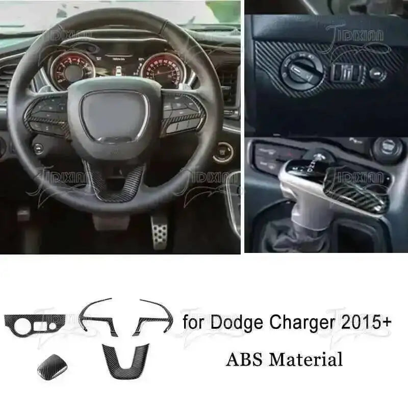 Carbon fiber ABS material interior decoration kit for Dodge Charger