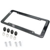 Black carbon pattern universal license plate frame with mounting screws
