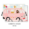 Pink magnetic car window shades featuring cute animal designs and a built-in mosquito net.