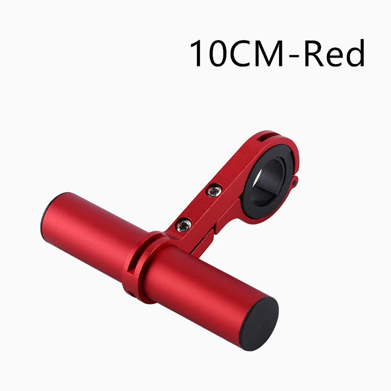 Rotes verstellbares Fahrradlenker-Erweiterungshalter mit schwarzem Okular.