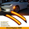 Par de luces de matrícula LED ahumadas ámbar para un Chrysler 200.