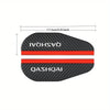 Carbon fiber rain guards for Nissan Qashqai side mirrors shown with dimensions.