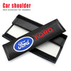 Black carbon fiber shoulder pad cover for a Ford vehicle