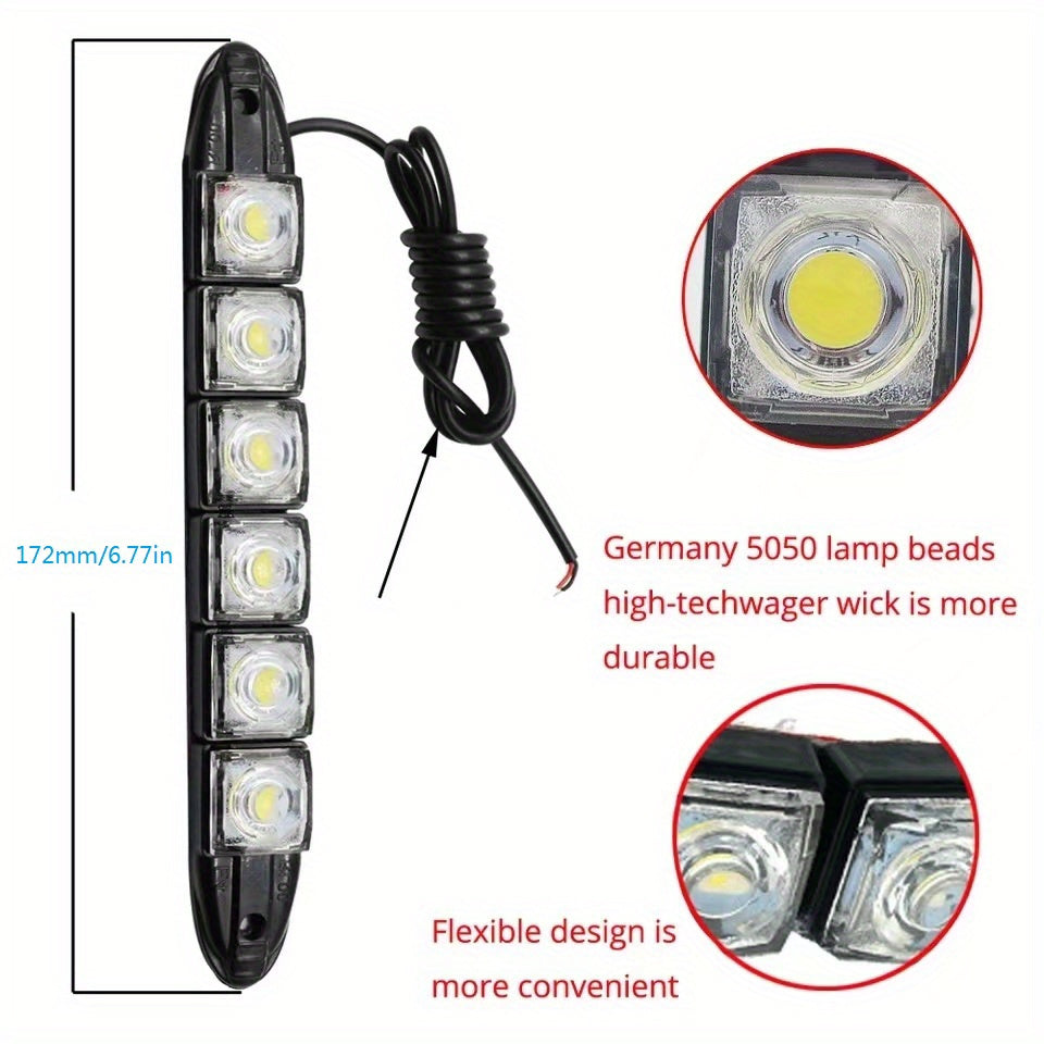 Long strip of German 5050 lamp beads LED daytime running lights with a flexible design.