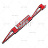 A chrome and red 3D metal alloy decal for a Camaro or Cruze vehicle.