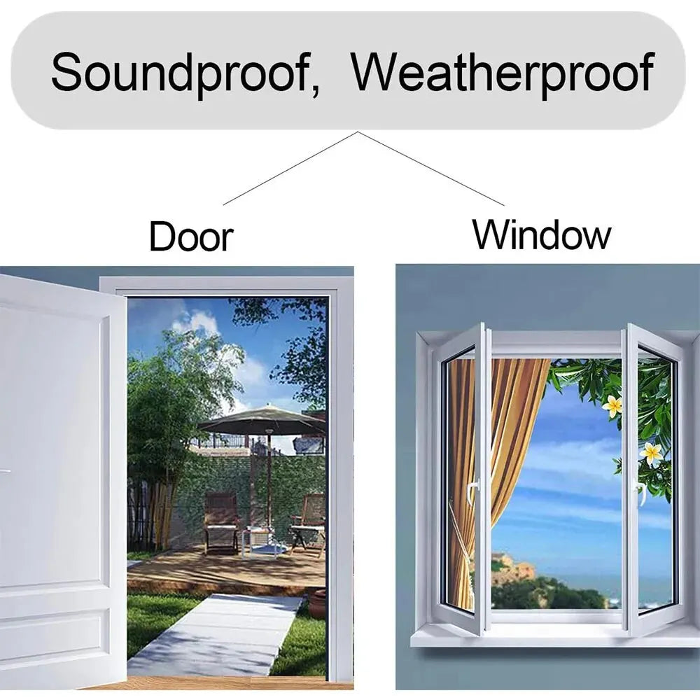 Door and window seals demonstrating soundproof and weatherproof protection.