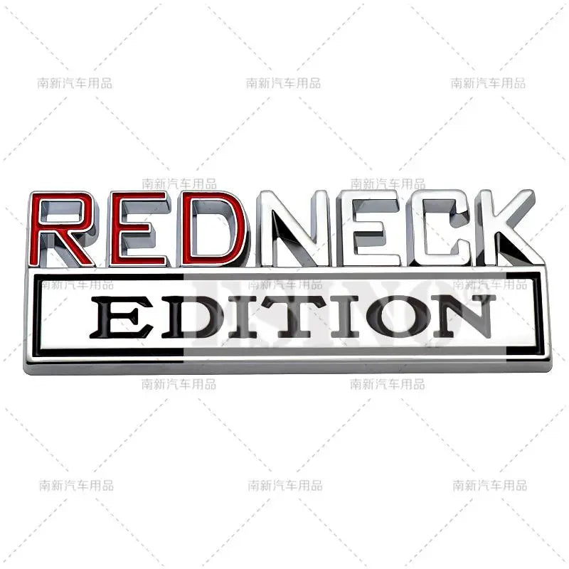 3D Redneck style chrome car emblem decal with the word EDITION