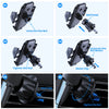 Step-by-step instructions showing how to install and tighten a 360° rotating car air vent phone holder.