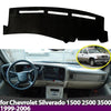 Black universal dashboard cover for Chevrolet Silverado 1500 2500 3500 models