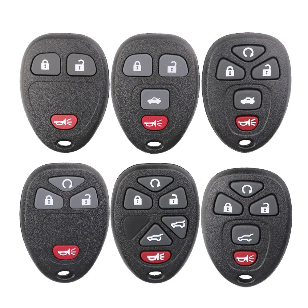 Set of five universal remote car keys for Chevrolet, Buick, Cadillac, and GMC vehicles